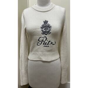 Frame Denim Ritz Paris Cream Crew Neck Sweater